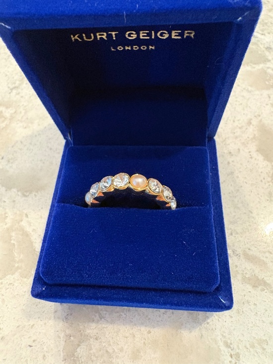 Kurt Geiger Jewelry - Kurt Geiger gold-tone crystal and pearl band ring